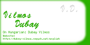 vilmos dubay business card